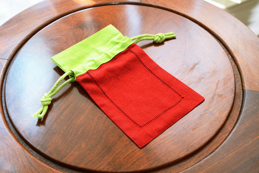 Hemstitch Sachet Bags, multi color, red and hot green top